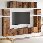 vidaXL TV-bänkset 8 pcs Brun 30,5 x 30 x 90 cm Konstruerat trä