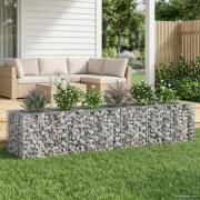 vidaXL Gabion upphöjd säng 2 pcs Silver 260 x 60 x 55 cm