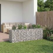 vidaXL Gabion upphöjd säng 2 pcs Silver 250 x 50 x 80 cm