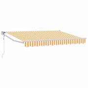 vidaXL Elektrisk Retraktabel Markis Gul och Vit 3,5 x 2 m