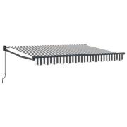 vidaXL Manuell Utdragbar Markis Antracit och vitt 2,5 x 2 m