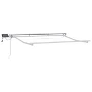 vidaXL Manuell markisram med LED-lampor Vit 3 x 2 m Aluminium