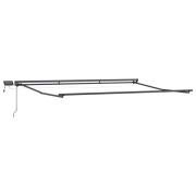 vidaXL Manuell markisram med LED-lampor Antracit 4,5 × 3 m Aluminium