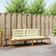 vidaXL Utomhussoffset med kudde Naturlig och Grädde