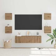vidaXL TV-bänkset Väggmonterad 6 pcs Artisan Ek Konstruerat trä