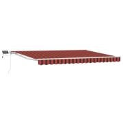 vidaXL Manuell markisram med LED-lampor Orange, Svart och Vit 4 × 3 m