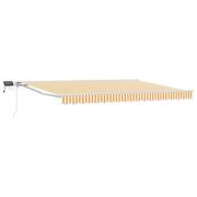 vidaXL Manuell markisram med LED-lampor Gul och Vit 4,5 × 3 m