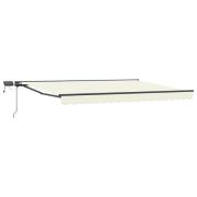 vidaXL Manuell markisram med LED-lampor Kräm och antracit 4 x 2 m