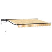 vidaXL Manuell markisram med LED-lampor Gul och Vit 3 x 2,5 m