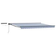 vidaXL Elektrisk Retraktabel Markis Blå och Vit 4,5 × 3 m