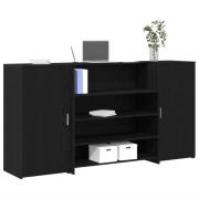 vidaXL Receptionsdisk svart ek 200x50x103,5 cm konstruerat trä