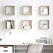 vidaXL Vägghylla kubformad 6 st sonoma-ek 26x15x26 cm