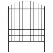 vidaXL Trädgårdsstaket Woerden med spjutspets stål 170x200 cm svart