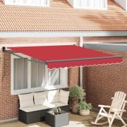 vidaXL Utfällbar markis Röd 350 x 250 cm Polyester och aluminium