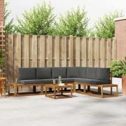 vidaXL Utomhussoffset med kudde 7 Stycke Naturlig och Antracit