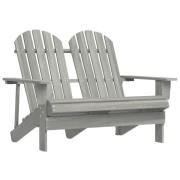 vidaXL Adirondackstol 2-sits massivt granträ grå