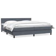 vidaXL Resårsäng med madrass mörkgrå 180x220 cm sammet