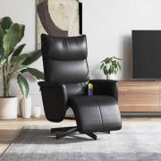 vidaXL Massagefåtölj med fotstöd svart konstläder