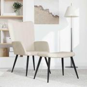 vidaXL Vilstol med fotpall gräddvit sammet