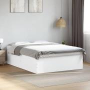 vidaXL Sängram vit 150x200 cm konstruerat trä