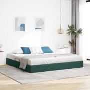 vidaXL Ottoman Sängram med lagring Mörkgrön 200 x 200 cm Sammet
