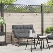 vidaXL Trädgårdsmöbler Svart 110 x 81 x 71 cm Pulverlackerat stål