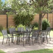 vidaXL Trädgårdsmöbelset 9 pcs Antracit Pulverlackerat stål