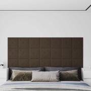 vidaXL Väggsänggavel 12 pcs Brun 30 x 30 cm Konstläder
