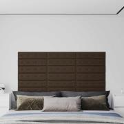 vidaXL Väggsänggavel 12 pcs Brun 60 x 15 cm Konstläder