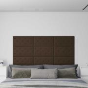 vidaXL Väggsänggavel 12 pcs Brun 60 x 30 cm Konstläder