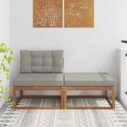 vidaXL Sektionell Soffa Enheter med kudde 2 Stycke Naturfärg