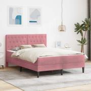 vidaXL Sängram med madrass vidaXL Rosa Rosa 120 x 190 cm Sammet