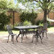 vidaXL Trädgårdsmöbelset 5 pcs Svart Aluminium