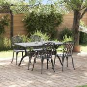 vidaXL Trädgårdsmöbelset 5 pcs Svart Aluminium