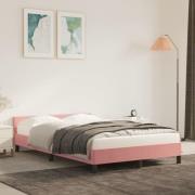 vidaXL sängram utan madrass rosa 120x190 cm sammet