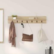vidaXL Väggmonterad Klädhängare Sonoma-ek 100 x 10,5 x 18 cm