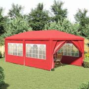 vidaXL Partytält 600 x 300 x 255 cm Röd PE och stål