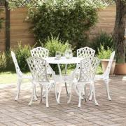 vidaXL Trädgårdsmöbelset 7 pcs Vit Aluminium