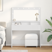 vidaXL Smyckebord med hylla Vit 100 x 41 x 135 cm Konstruerat trä