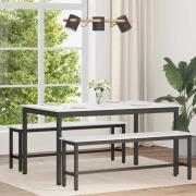 vidaXL Matbord Vit 150 x 90 x 75 cm Massiv furu