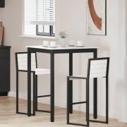 vidaXL Barbord Vit 80 x 80 x 105 cm Massiv furu