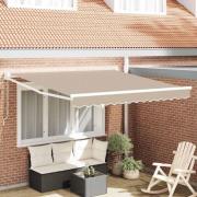 vidaXL Utfällbar markis Beige 350 x 250 cm Polyester och aluminium