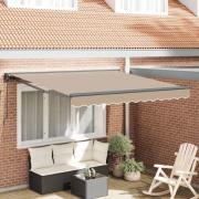 vidaXL Markisram Beige 350 x 250 cm Polyester med PU-beläggning