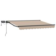 vidaXL Manuell markisram med LED-lampor Beige och Antracit 3,5 x 2,5 m