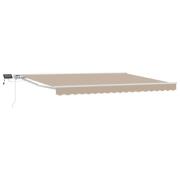 vidaXL Manuell markisram med LED-lampor Beige och vit 4 x 2 m