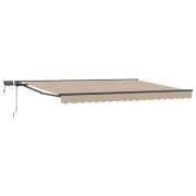 vidaXL Manuell markisram med LED-lampor Beige och Antracit 4,5 × 3,5 m