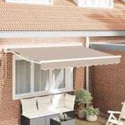 vidaXL Markisram Beige 250 x 200 cm Polyester med PU-beläggning