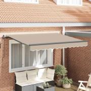 vidaXL Utfällbar markis Beige 250 x 200 cm tyg