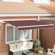 vidaXL Utfällbar markis Brun 350 x 200 cm tyg