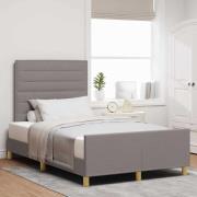 vidaXL Sängram med huvudgavel Taupe 120 x 190 cm tyg